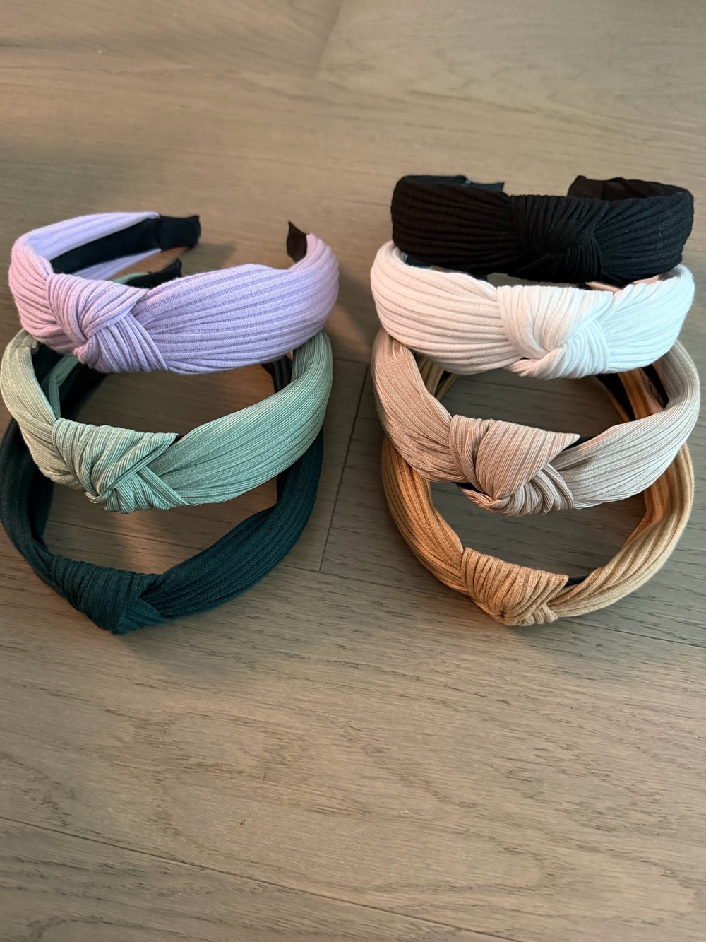 Knot Ribbed Fabric Headbands - Set of 7